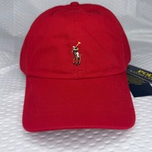 AUTHENTIC POLO RALPH LAUREN RED CLASSIC SPORT CAP HAT ONE SIZE UNISEX NEW M/L